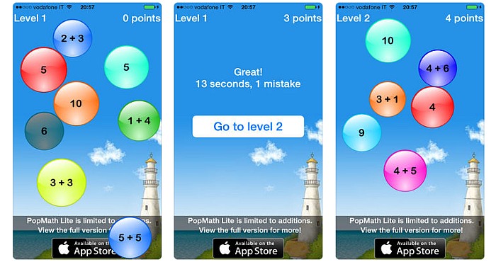 Download Pop Math Lite for iPhone, iPad and Android